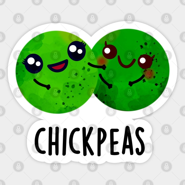 Chick Peas Funny Girl Pea Pun Sticker by punnybone